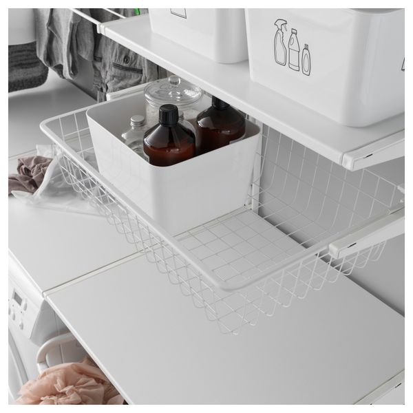 Настенная шина, полки, сушилка АЛЬГОТ, белый (190x60x196 см) - схема-чертеж с размерами