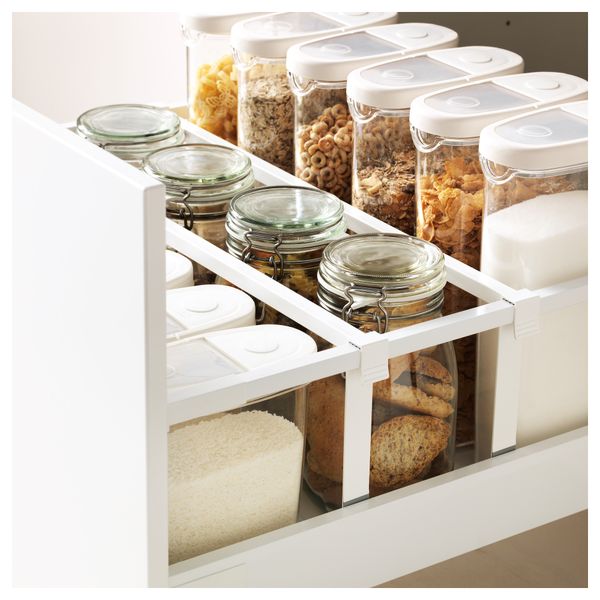 Напольный шкаф 2 фронтальные панели, 2 нижних, 1 средний, 1 высокий ящик МЕТОД / МАКСИМЕРА, черный, Тингсрид черный - фото 2