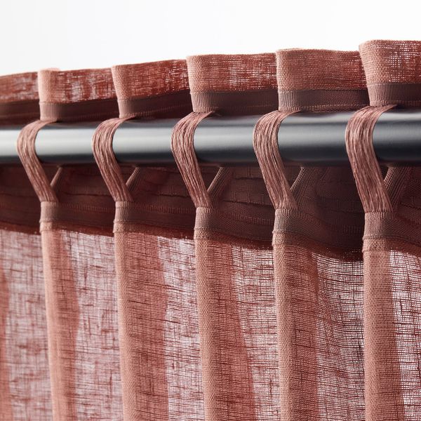 Гардины, 1 пара, светлый коричнево-розовый 145x300 см IKEA ЛЕЙОНГЭП 304.537.21 - фото 3