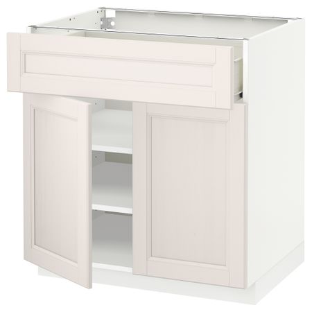 Напольный шкаф + ящик, 2 дверцы МЕТОД / ФОРВАРА, белый, Лаксарби белый
