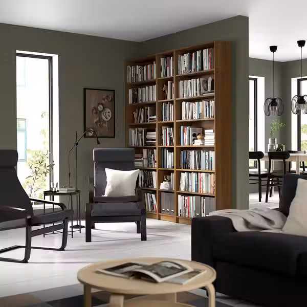 BILLY Стеллаж с дополнительными модулями - коричневый под грецкий орех 200x28x237 см - фото 3