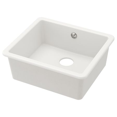Одинарная врезная мойка, 53x47 см, белый IKEA HAVSEN ХАВСЕН 803.778.43