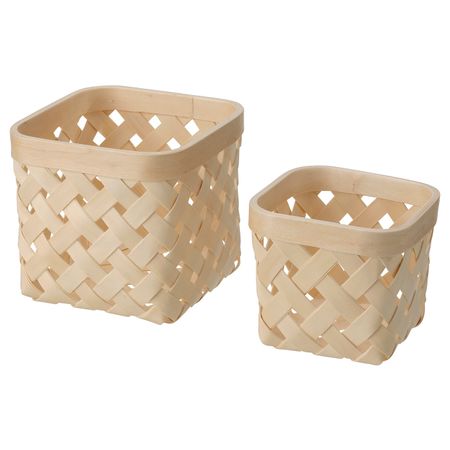 Набор корзин, 2 штуки, тополь IKEA INSVEP ИНСВЕП 504.767.93