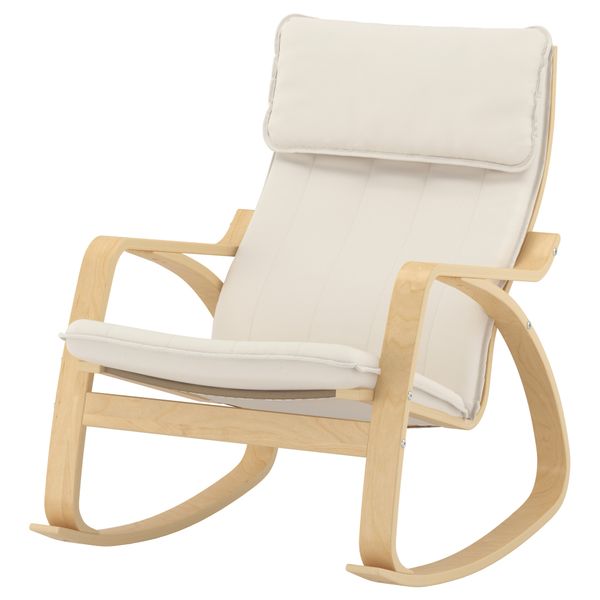 Кресло-качалка ПОЭНГ, березовый шпон, Ранста неокрашенный - схема-чертеж с размерами