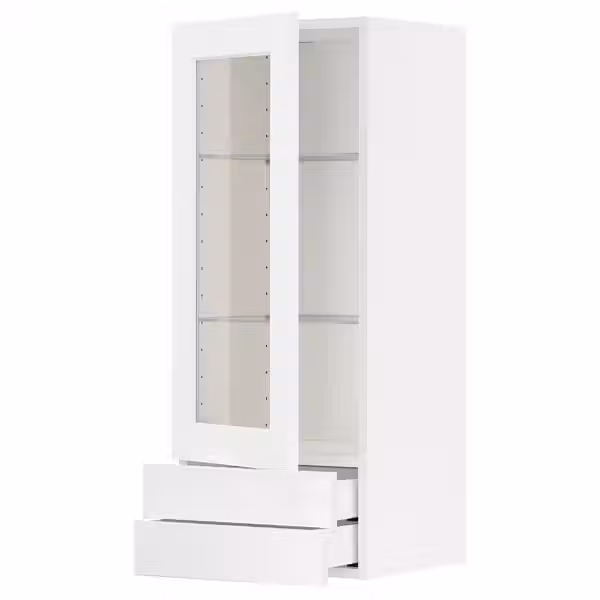 METOD / MAXIMERA Навесной шкаф/стекл дверца/2 ящика - фото 1