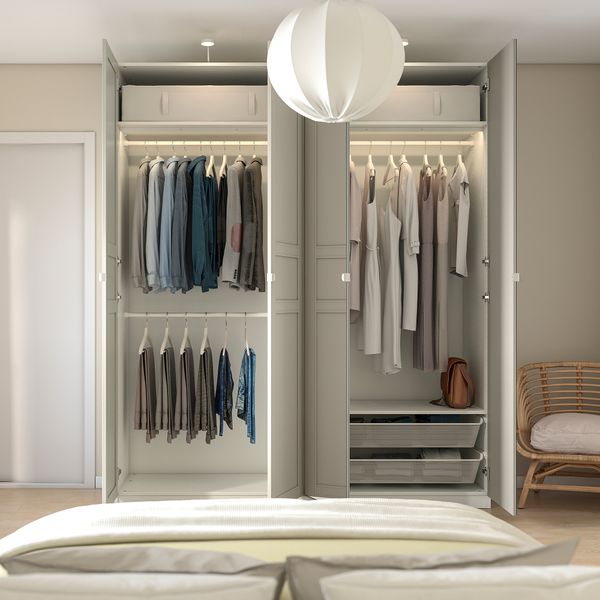 Гардероб, комбинация, 200x60x236 cm IKEA PAX ПАКС, FLISBERGET ФЛИСБЕРГЕТ, VIKEDAL ВИКЕДАЛЬ 394.781.33 - схема-чертеж с размерами