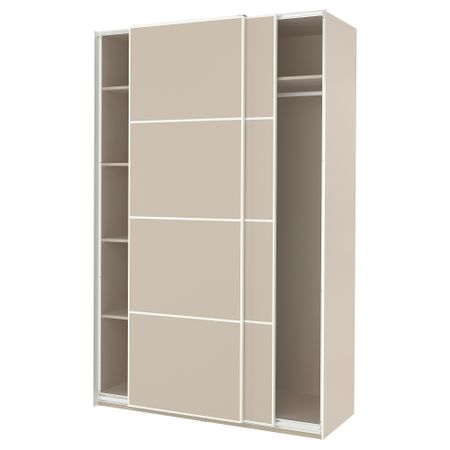 Гардероб, 150x66x236 см, серо-бежевый, двусторонний серо-бежевый IKEA PAX ПАКС, MEHAMN МЕХАМН 594.298.01