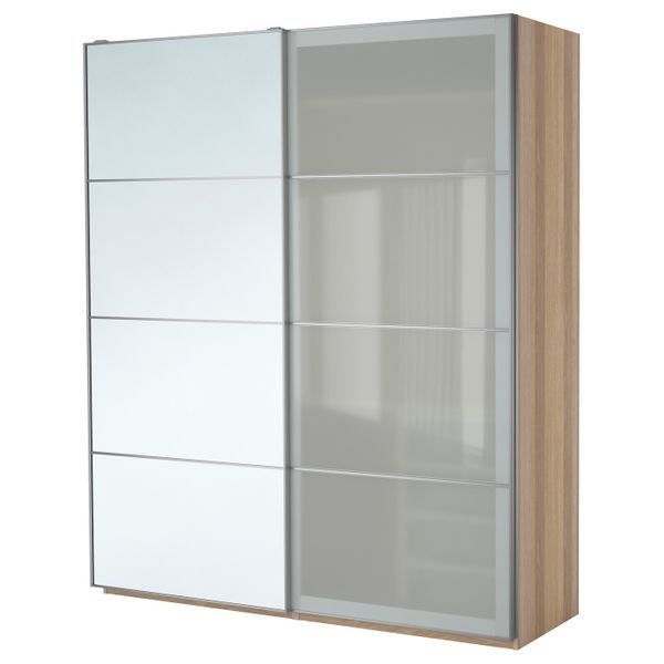 Гардероб, под беленый дуб, Аули Сэккен, 200x66x236 см IKEA ПАКС 993.058.65 - фото 2