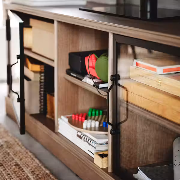 LANESUND Тумба под ТВ - серо-коричневый 161x47x55 см - фото 3