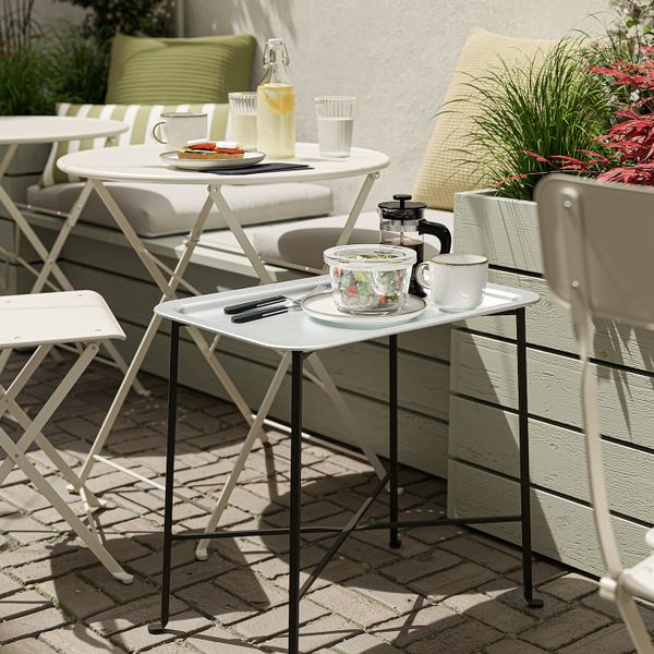 Сервировочный столик для дома/улицы, темно-серый/серый 56x36 см IKEA KUNGSHATT КУНГСХАТТ 704.626.91 - схема-чертеж с размерами