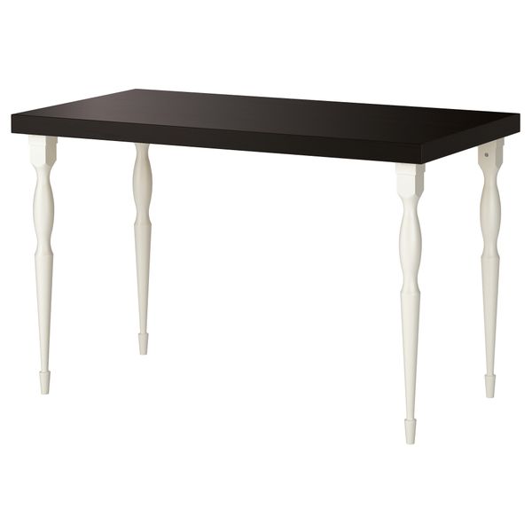 Стол ТОРНЛИДЕН / НИПЕН, черно-коричневый, белый (120x60 см) - фото 1