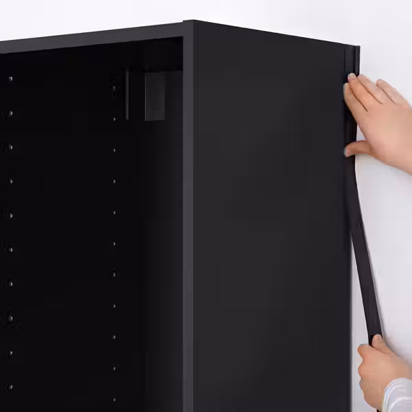 METOD Накладной уголок вертикальный - черно-серый 220 см - схема-чертеж с размерами