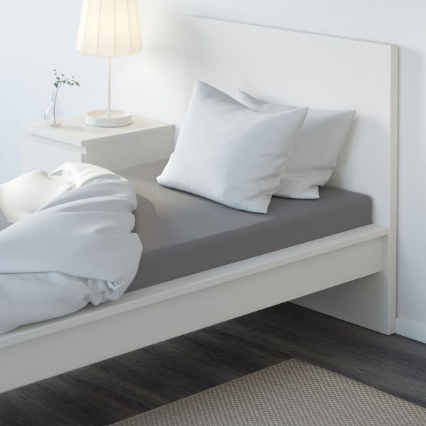 Простыня натяжная, серый, 90x200 см IKEA УЛЛЬВИДЕ 903.511.64 - схема-чертеж с размерами