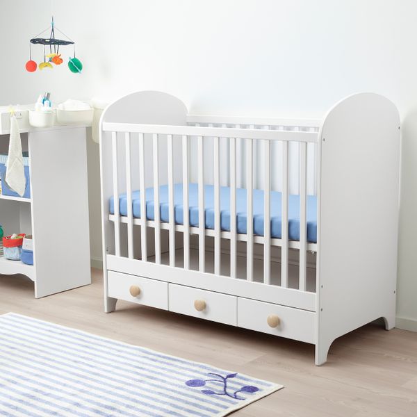 Кроватка детская, белый 60x120 см IKEA GONATT ГУНАТ 904.212.23 - фото 2