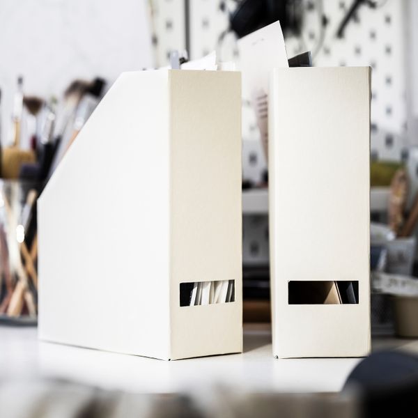 Подставка для журналов, бежевый IKEA TJENA ТЬЕНА 704.871.73 - схема-чертеж с размерами