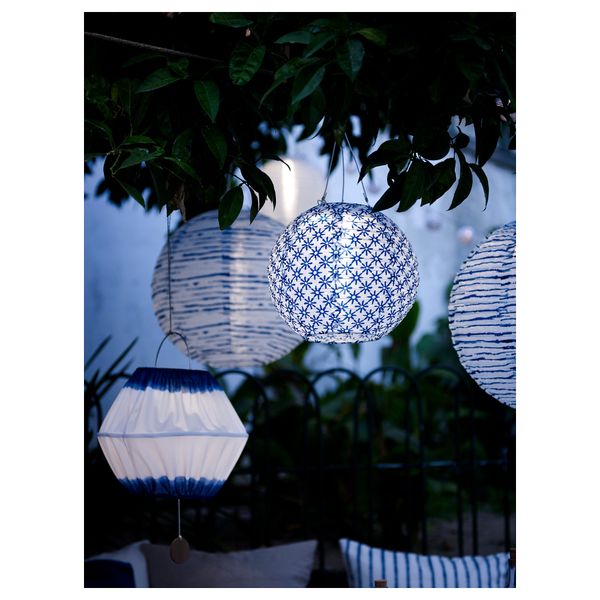 Подвесная светодиодная лампа СОЛВИДЕН, шаровидный синий/белый (45 см) - схема-чертеж с размерами