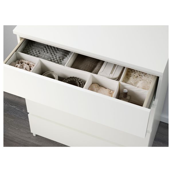 Комод с 4 ящиками МАЛЬМ, белый (80x100 см) - фото 3