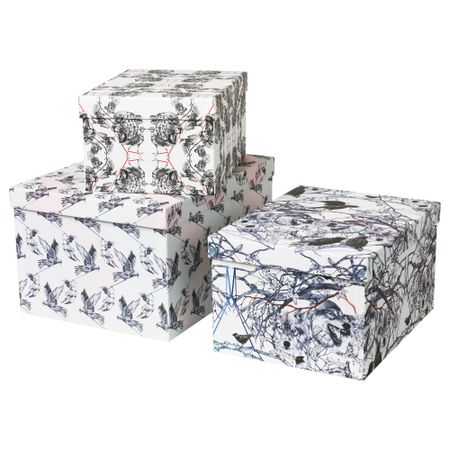 Набор коробок с крышкой, 3 штуки СТУНСИГ, девочка, волк леопард