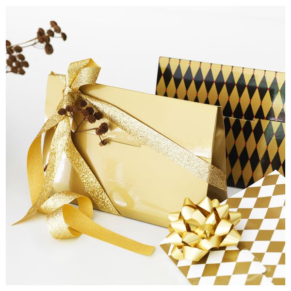 Коробка подарочная, 3 штуки ВИНТЕР 2018, золотой, черный - схема-чертеж с размерами