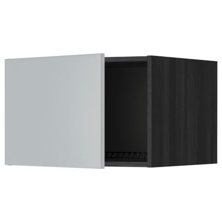 Верхний шкаф на холодильник, морозильник МЕТОД, черный, Веддинге серый