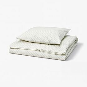 BANDKNIPPE Пододеяльник и наволочка - белый/зеленый 150x200/50x60 см