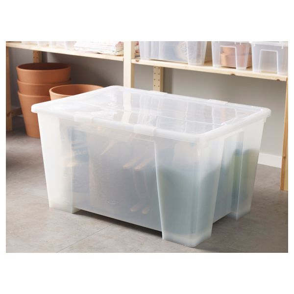 Замок-защелка для контейнера 55/130 л, прозрачный IKEA SAMLA САМЛА 204.308.67 - схема-чертеж с размерами