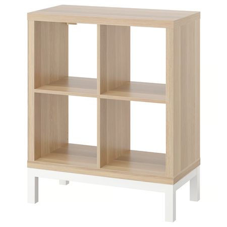 KALLAX Стеллаж с основанием - под беленый дуб/белый 77x94 см