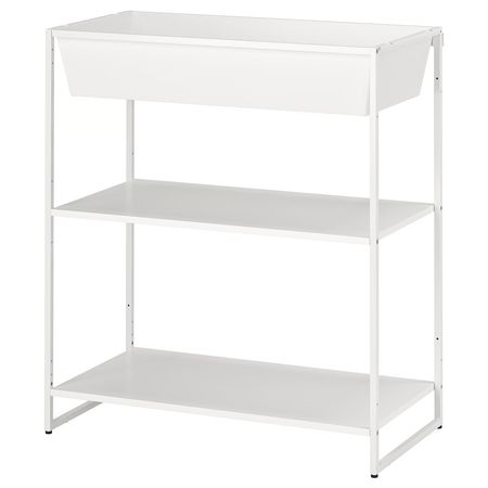JOSTEIN Стеллаж с контейнером - д/дома/улицы/металлический белый 81x40x90 см