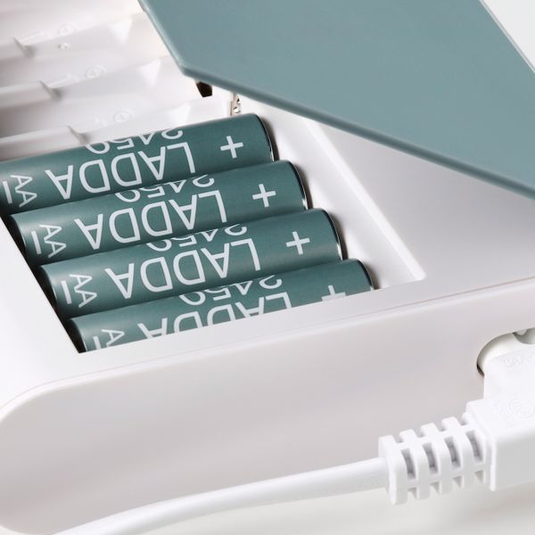 Зарядное устройство с отделением, серо-зеленый IKEA TJUGO ЧУГУ 904.351.78 - схема-чертеж с размерами