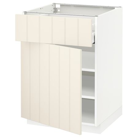 Напольный шкаф с ящиком/дверью, белый/Хитарп белый с оттенком 60x60 см IKEA METOD МЕТОД / MAXIMERA МАКСИМЕРА 492.306.79