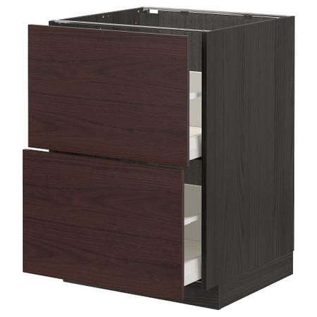 Напольный шкаф 2 форнтальных, 2 высоких ящик, 60x60 cm IKEA METOD МЕТОД, MAXIMERA МАКСИМЕРА 393.338.90