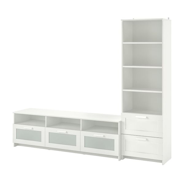 Шкаф для ТВ, комбинация, белый 240x41x190 см IKEA BRIMNES БРИМНЭС 094.772.48 - схема-чертеж с размерами