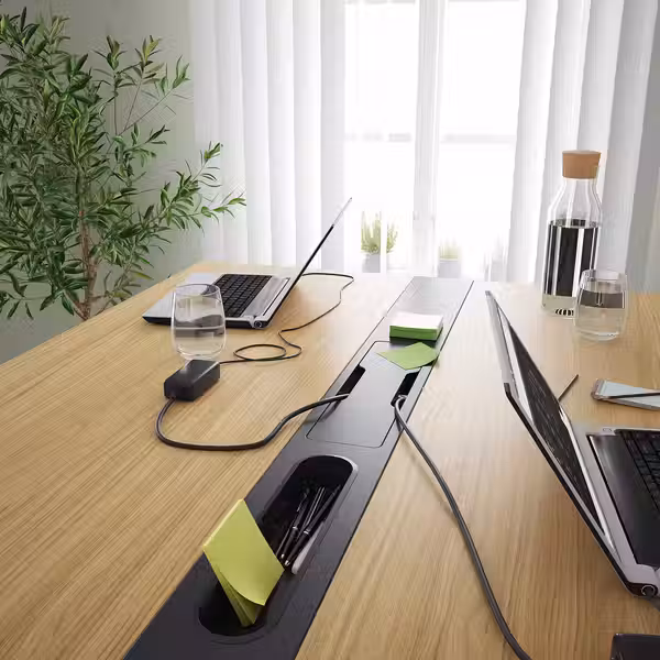 MITTZON МИТТЗОН Конференц-стол - дубовый шпон/чёрный 140x108x105 см - фото 5