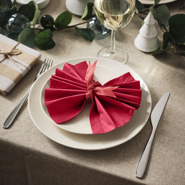 Салфетка бумажная, красный, 40x40 см IKEA FANTASTISK ФАНТАСТИСКISK ФАНТАСТИСК 105.782.46 - схема-чертеж с размерами