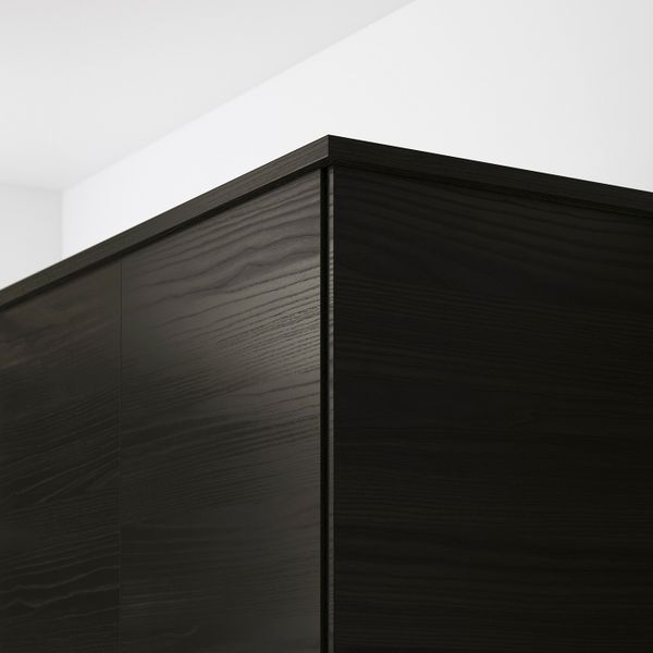Карниз декоративный закругленный, под дерево черный 221 см IKEA ТИНГСРИД 503.672.80 - схема-чертеж с размерами