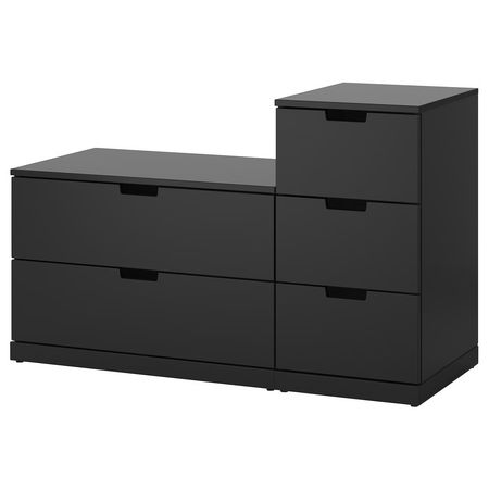 NORDLI Комод с 5 ящиками - антрацит 120x76 см