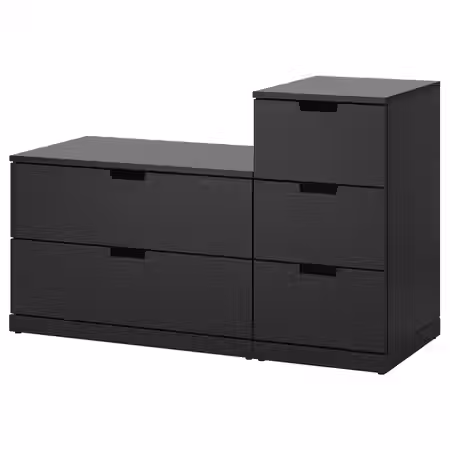 NORDLI Комод с 5 ящиками - антрацит 120x76 см