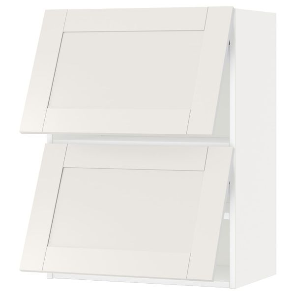 Навесной горизонтальный шкаф/2двери, белый/Сэведаль белый 60x80 см IKEA METOD МЕТОД 693.939.29 - фото 1