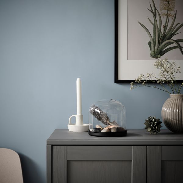 Стеклянный клош на подставке, 16 см, прозрачное стекло, черный IKEA SKÖNJA СКЁНЬЯ 004.976.89 - фото 3