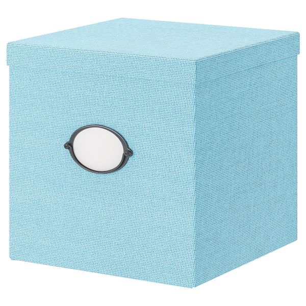 Коробка с крышкой, синий, 30x30x30 см IKEA КВАРНВИК 403.970.70 - фото 1