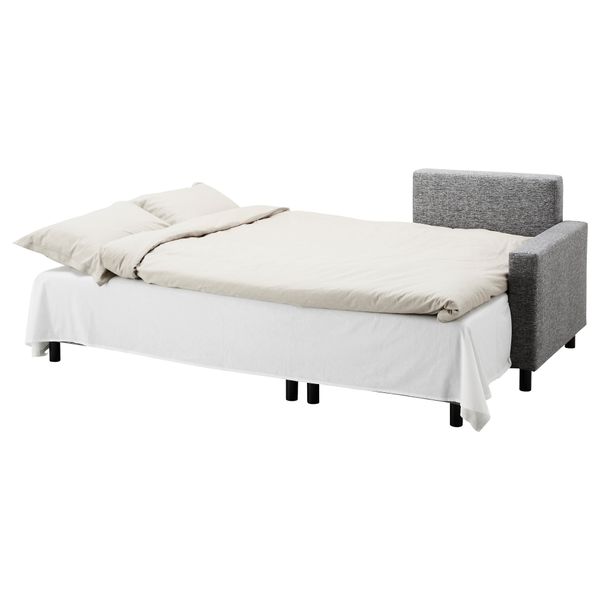 Диван-кровать с козеткой ЛУГНВИК, Сандсбру серый/черный - фото 3