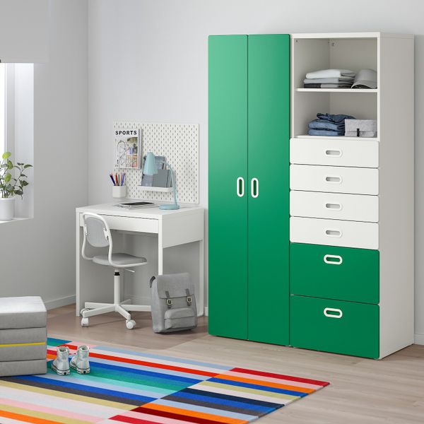 Шкаф платяной, белый/зеленый 120x50x192 см IKEA STUVA СТУВА / FRITIDS ФРИТИДС 892.765.28 - фото 2