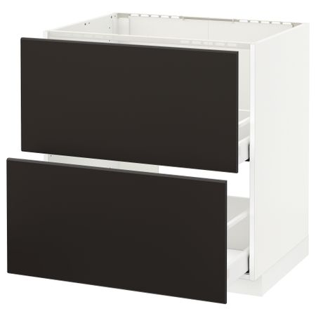 Напольный шкаф под мойку + 2 фронтальных панель, 2 ящика, 80x60 cm IKEA METOD МЕТОД, MAXIMERA МАКСИМЕРА 192.119.22