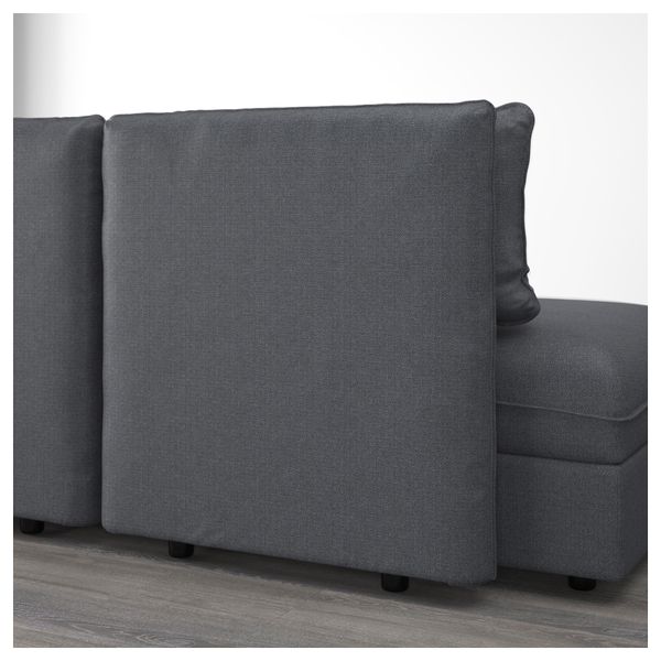 3-местный угловой диван-кровать ВАЛЛЕНТУНА, Хилларед темно-серый - схема-чертеж с размерами