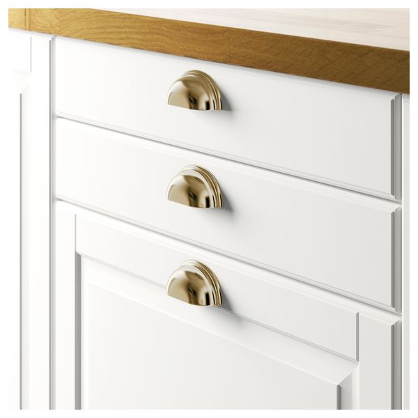 Ручка ФОГЕЛЬБУДА, желтая медь (85 мм) - схема-чертеж с размерами