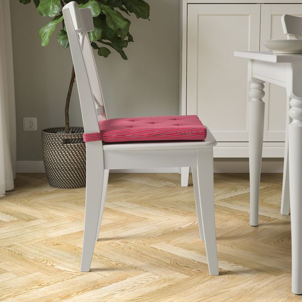 Подушка на стул, красный серый, орнамент «полоска», 42, 35x40x4 см IKEA JUSTINA ЮСТИНА 605.871.49 - схема-чертеж с размерами