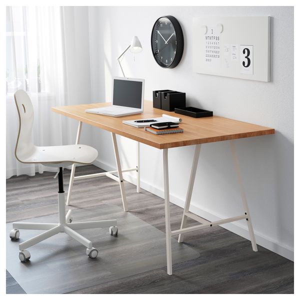 Стол ГЕРТОН / ЛЕРБЕРГ, бук, белый (155x75 см) - схема-чертеж с размерами