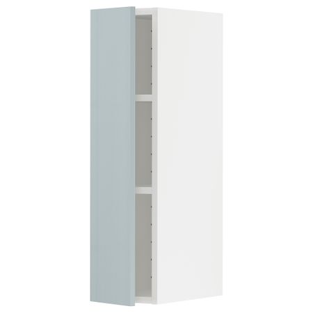 Навесной шкаф с полками, 20x80 см, белый, Kallarp серо-синий светлый IKEA METOD МЕТОД 594.793.77