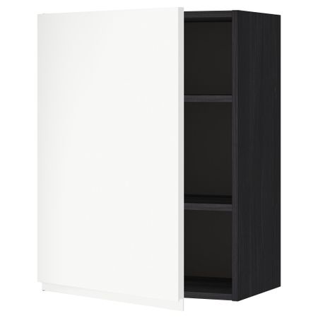 Шкаф навесной с полкой МЕТОД, черный, Воксторп белый