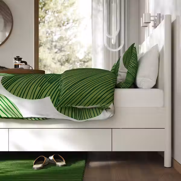 TONSTAD Каркас кровати с ящиками - белый с оттенком 140x200 см - фото 4